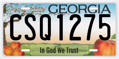 GA license plate CSQ1275