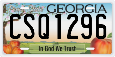 GA license plate CSQ1296