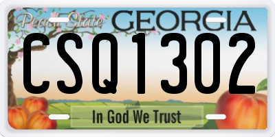GA license plate CSQ1302