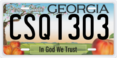 GA license plate CSQ1303