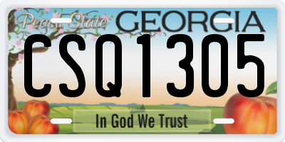GA license plate CSQ1305