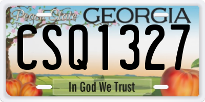 GA license plate CSQ1327
