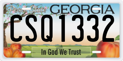 GA license plate CSQ1332