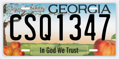 GA license plate CSQ1347