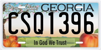 GA license plate CSQ1396