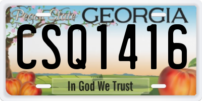 GA license plate CSQ1416