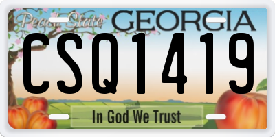GA license plate CSQ1419