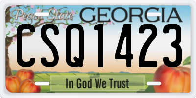 GA license plate CSQ1423