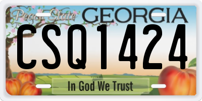 GA license plate CSQ1424