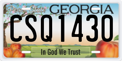 GA license plate CSQ1430