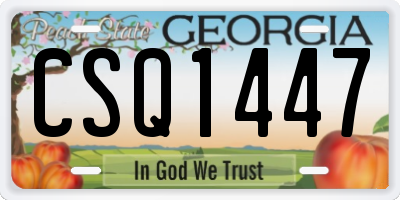 GA license plate CSQ1447
