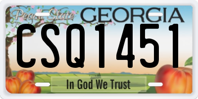 GA license plate CSQ1451