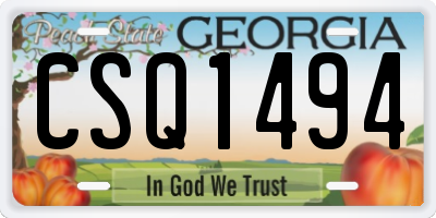 GA license plate CSQ1494