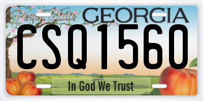 GA license plate CSQ1560