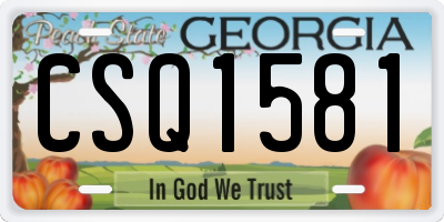 GA license plate CSQ1581