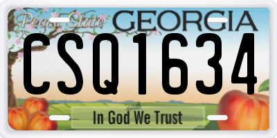 GA license plate CSQ1634