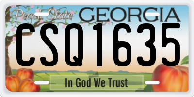 GA license plate CSQ1635