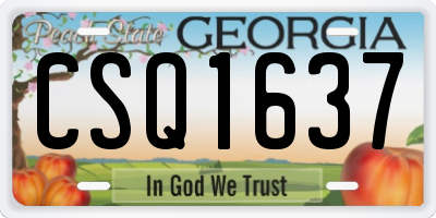 GA license plate CSQ1637