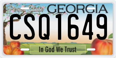 GA license plate CSQ1649