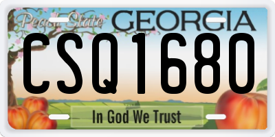 GA license plate CSQ1680