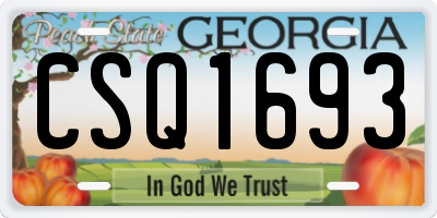 GA license plate CSQ1693