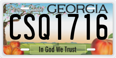 GA license plate CSQ1716