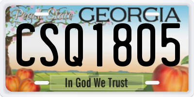 GA license plate CSQ1805