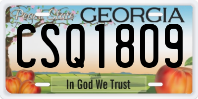 GA license plate CSQ1809
