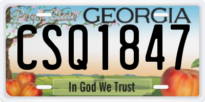 GA license plate CSQ1847