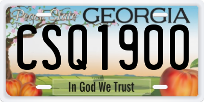 GA license plate CSQ1900