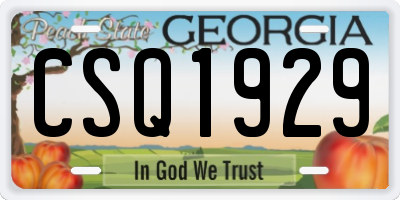 GA license plate CSQ1929