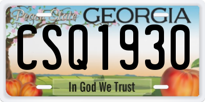 GA license plate CSQ1930