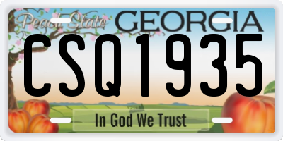 GA license plate CSQ1935