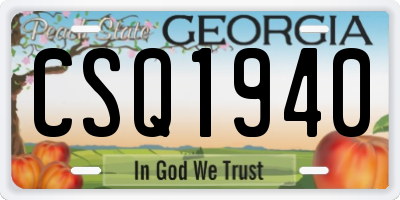 GA license plate CSQ1940