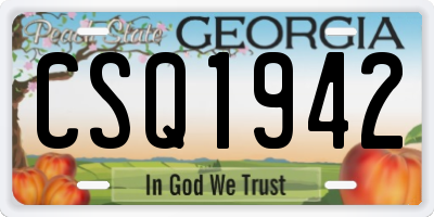 GA license plate CSQ1942
