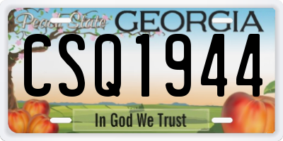 GA license plate CSQ1944