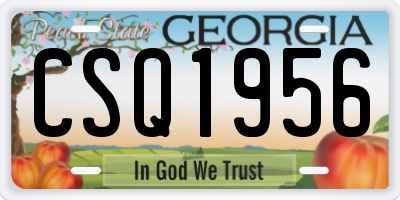 GA license plate CSQ1956