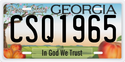 GA license plate CSQ1965