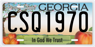 GA license plate CSQ1970