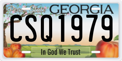 GA license plate CSQ1979