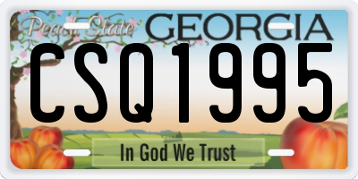 GA license plate CSQ1995