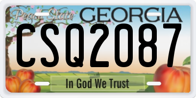 GA license plate CSQ2087
