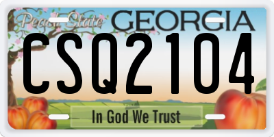 GA license plate CSQ2104