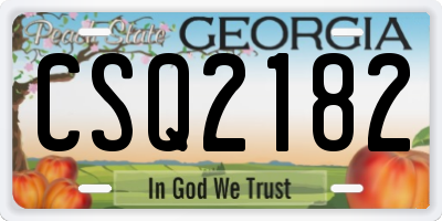 GA license plate CSQ2182