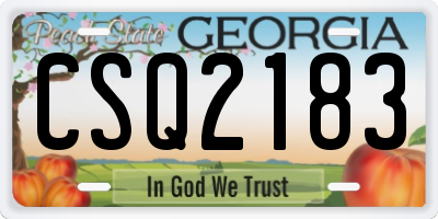 GA license plate CSQ2183