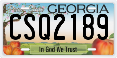 GA license plate CSQ2189
