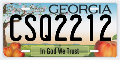 GA license plate CSQ2212