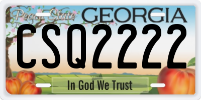 GA license plate CSQ2222