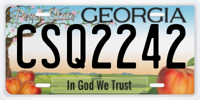 GA license plate CSQ2242