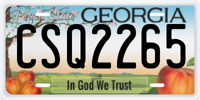 GA license plate CSQ2265